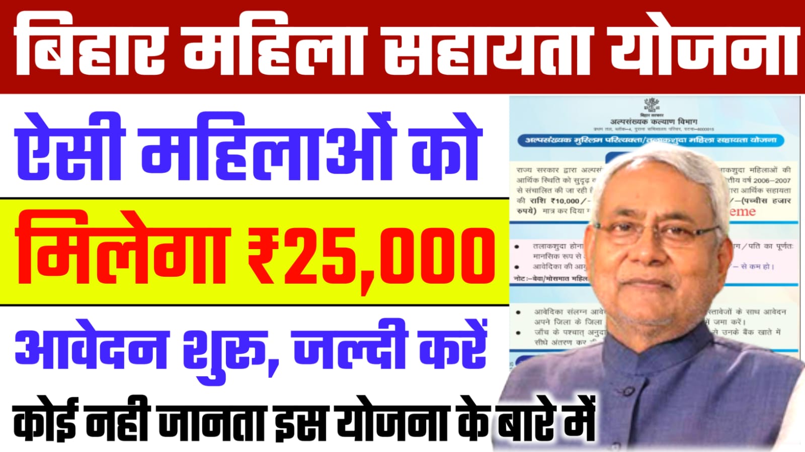 Bihar Mahila Sahayata Sarkari Yojana 2025, बिहार महिला सहायता योजना 2025, सरकारी योजना