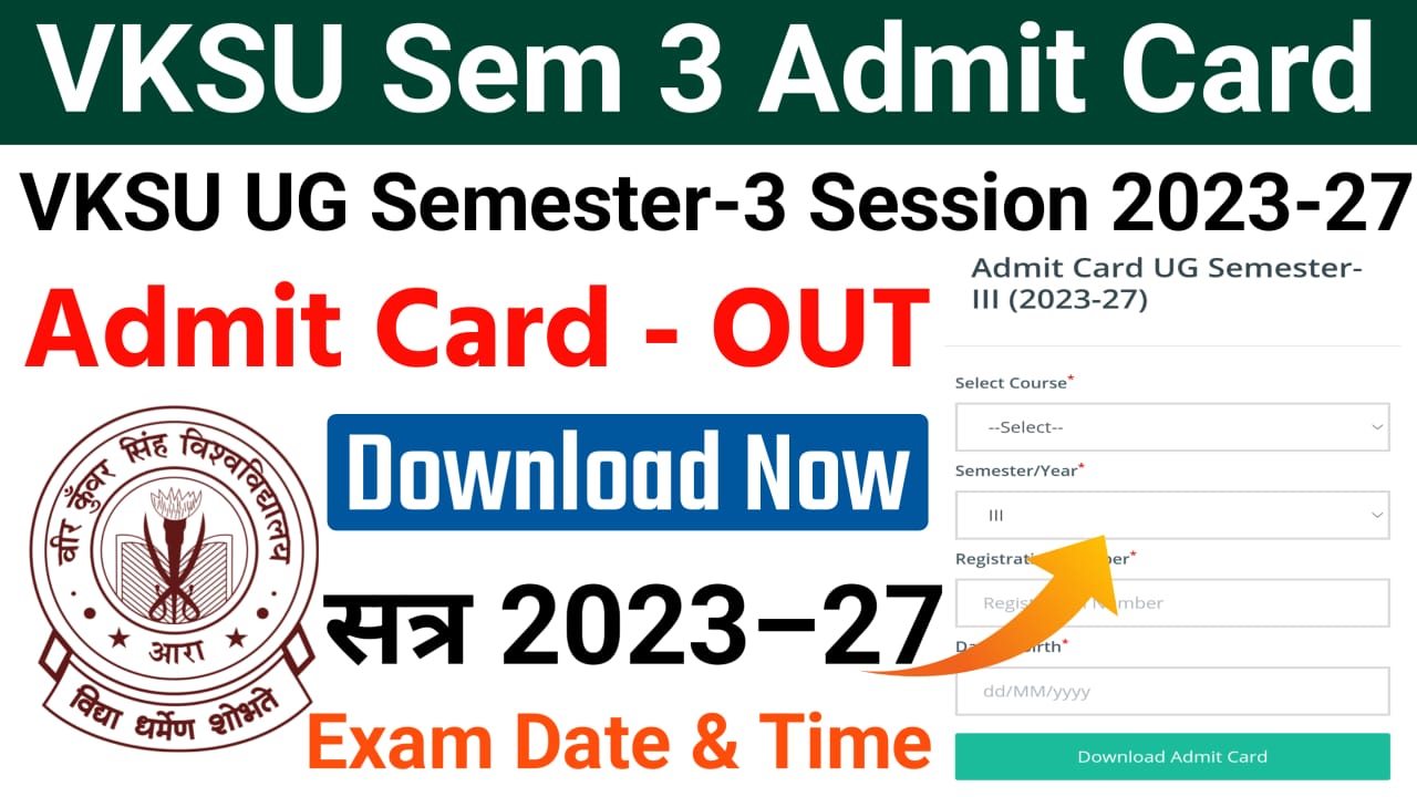 VKSU Admit Card 2023 27 Semester 3