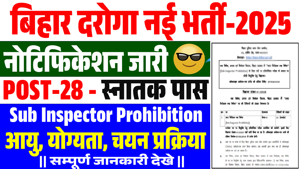 BPSSC Bihar SI Prohibition Vacancy 2025